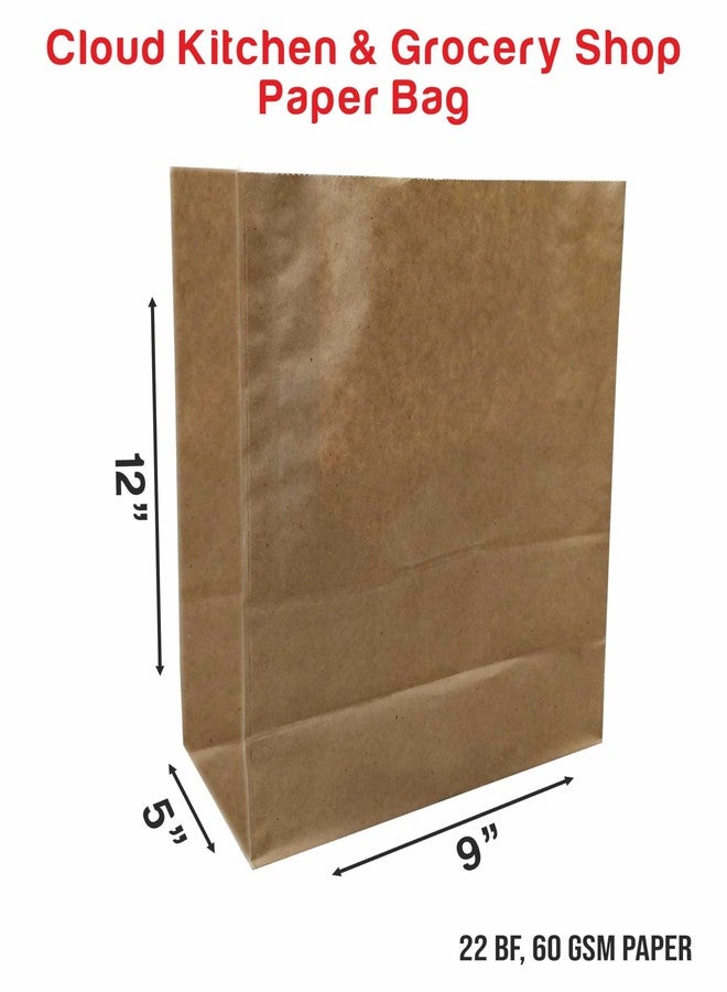 Omnipresent Pack Eco-friendly Brown Multi-purpose Paper Carry Bags, Pack of 50 Pcs For Grocery, Food Packing, Restaurant Take Away, Cloud Kitchen Delivery, Fruit & Vegetables, No Handles (12x9x5 inch) - Image 2